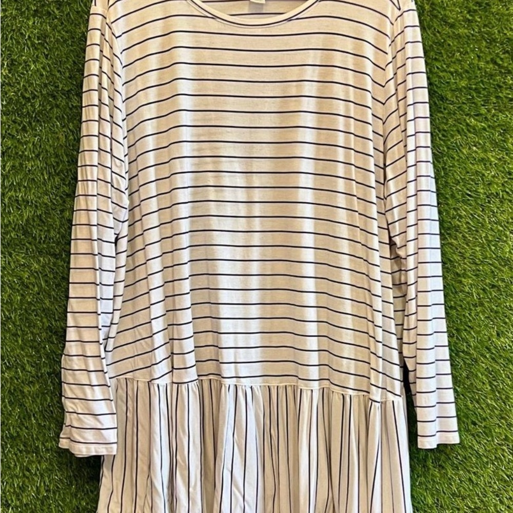 ON Striped Peplum Knit Top